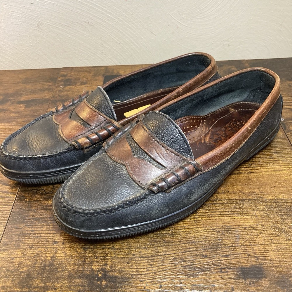 Cole Haan Men's 8 Penny Loafer Two Tone Leather Slip-On Moc Toe Vtg‎ Made in USA